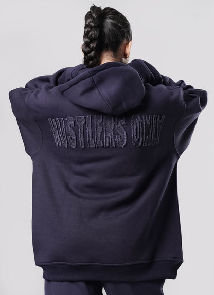 Crude Oversized Hoodie - Navy