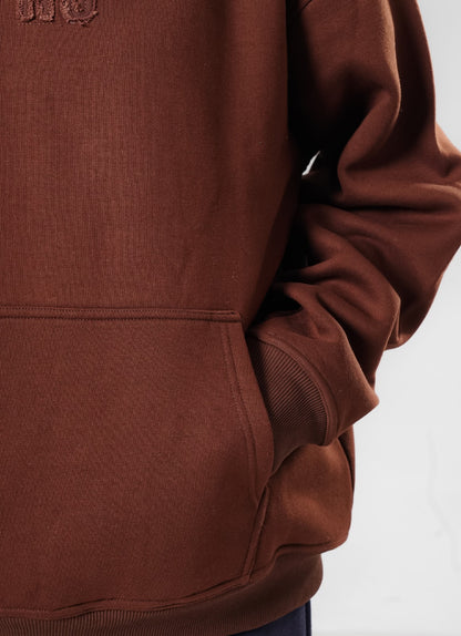 Crude Oversized Hoodie - Brown
