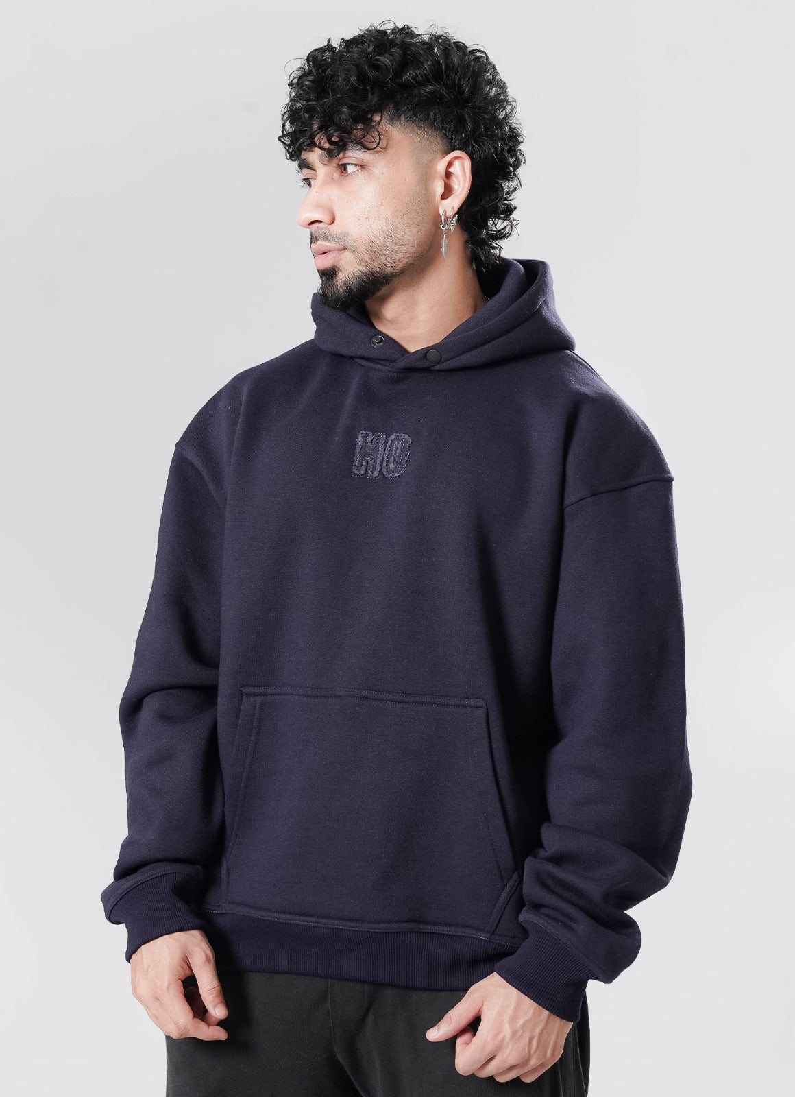 Crude Oversized Hoodie - Navy