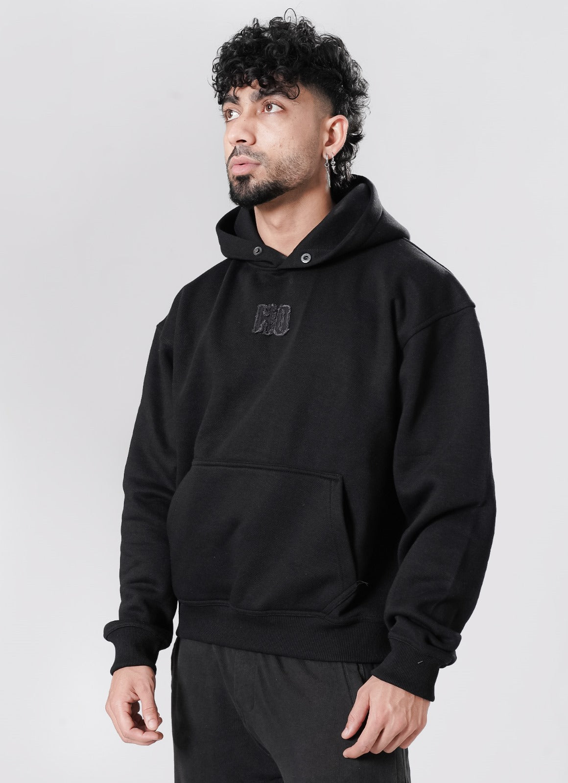 Crude Oversized Hoodie - Black