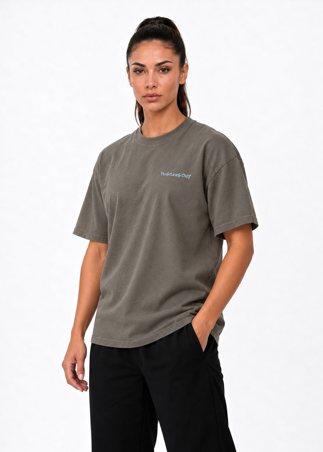 Graffiti Oversized T-Shirt - Grey.