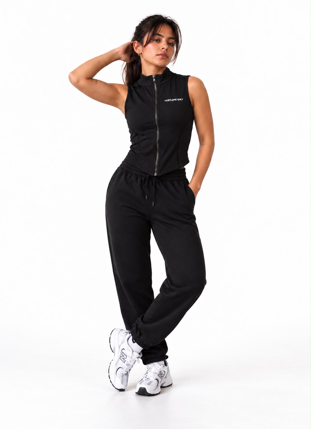 Code Zip Up Vest - Black