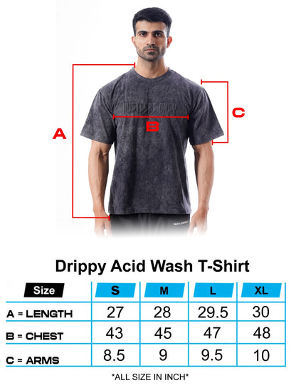 Drippy Acid Wash Tshirt - Black