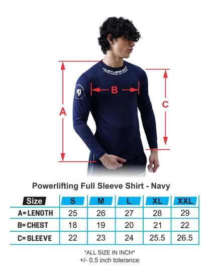 Powerlifting Full Sleeves Shirt - Navy