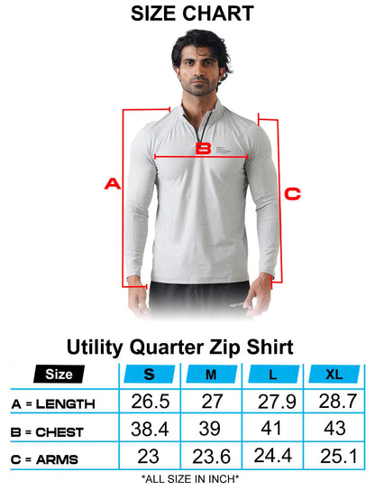 Utility Quarter Zip Shirt - Silver