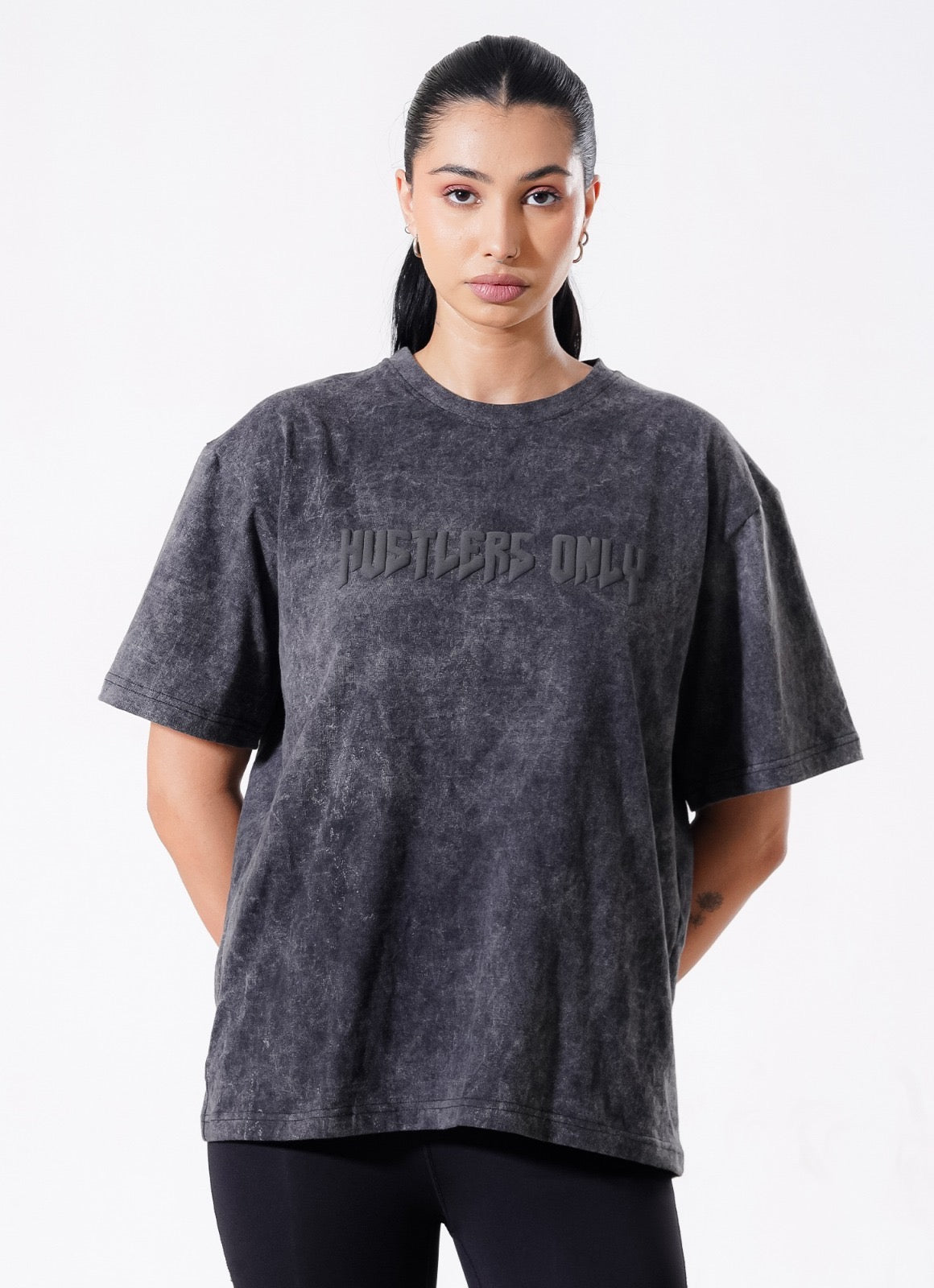 Tshirt Drippy Acid Wash - Hitam 