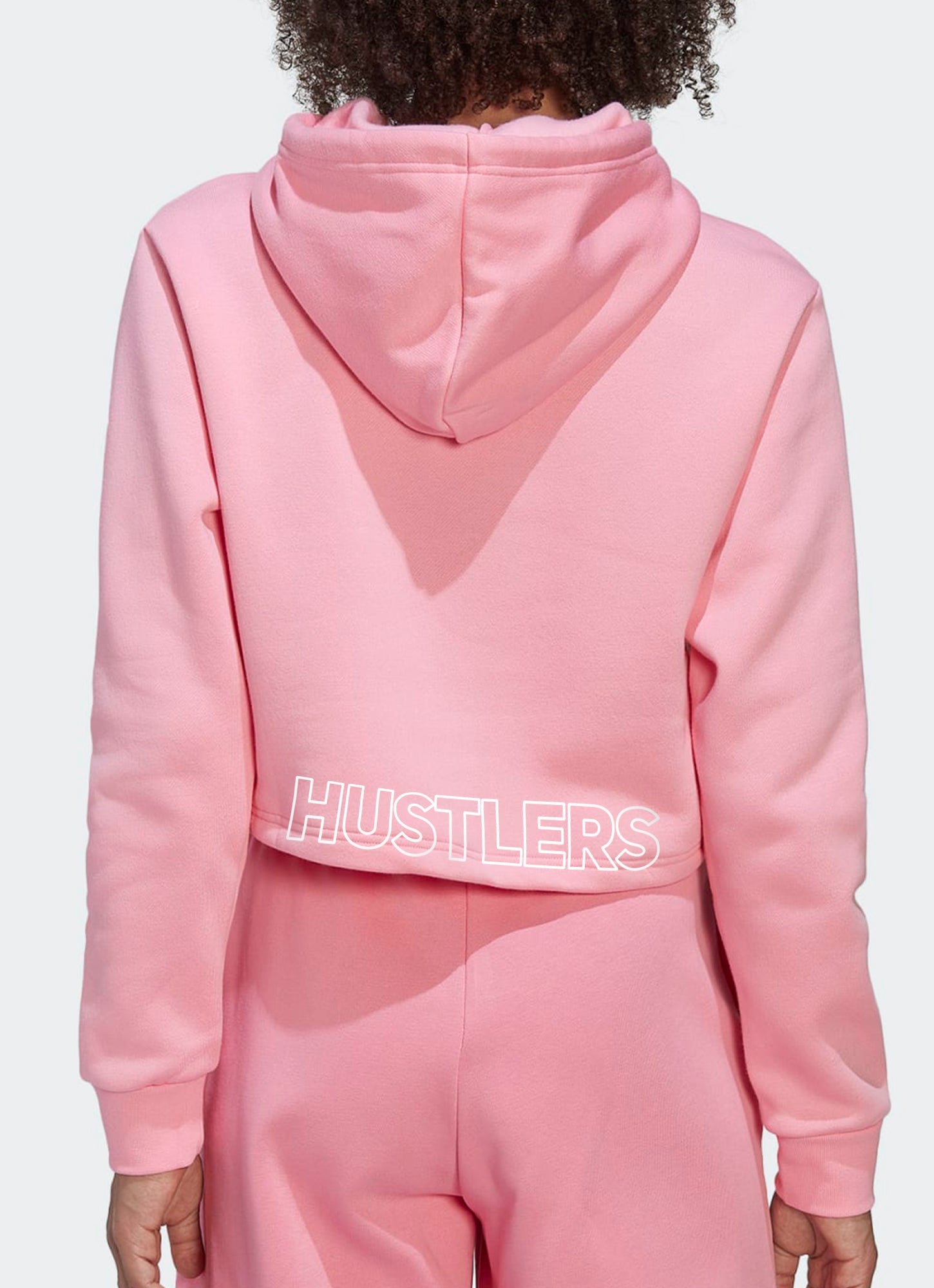 Latihan Cropped Hoodie - Merah Jambu