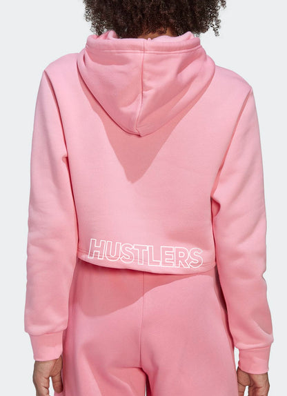 Latihan Cropped Hoodie - Merah Jambu