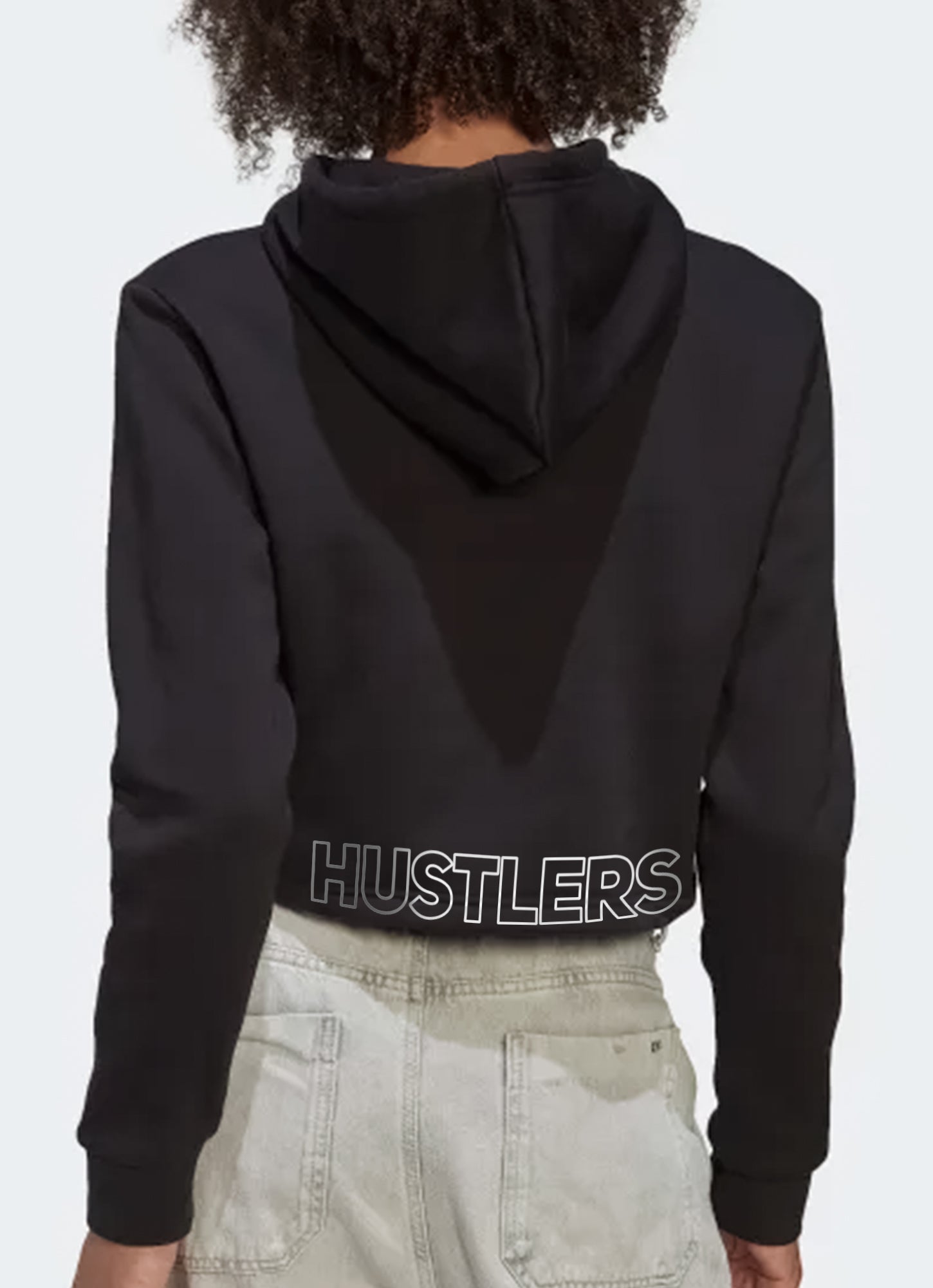 Latihan Cropped Hoodie - Hitam