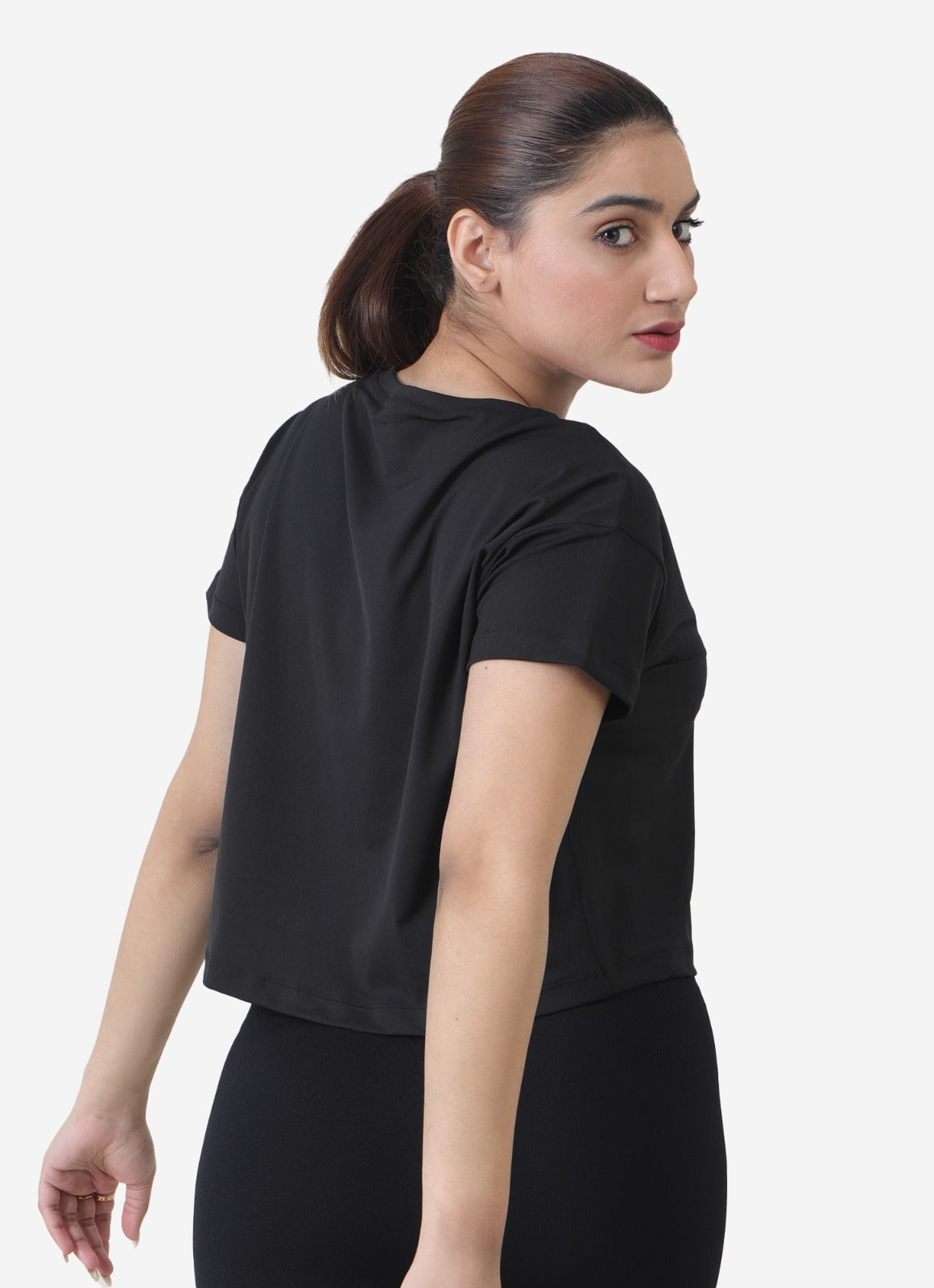 Rush Crop T-Shirt-Black