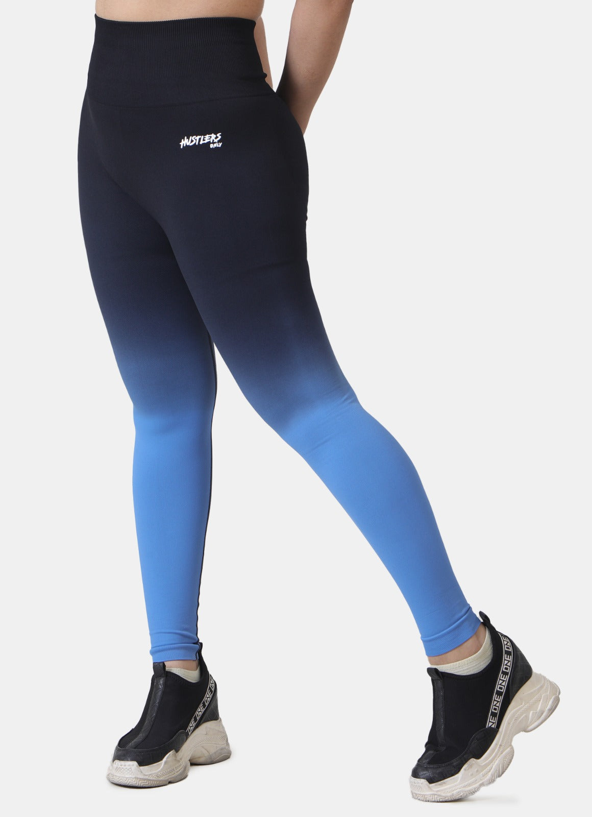 Dip Dye Seamless Leggings-Blue