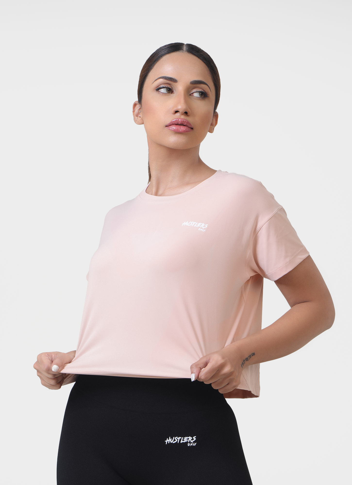 Rush Crop T-Shirt-Peach