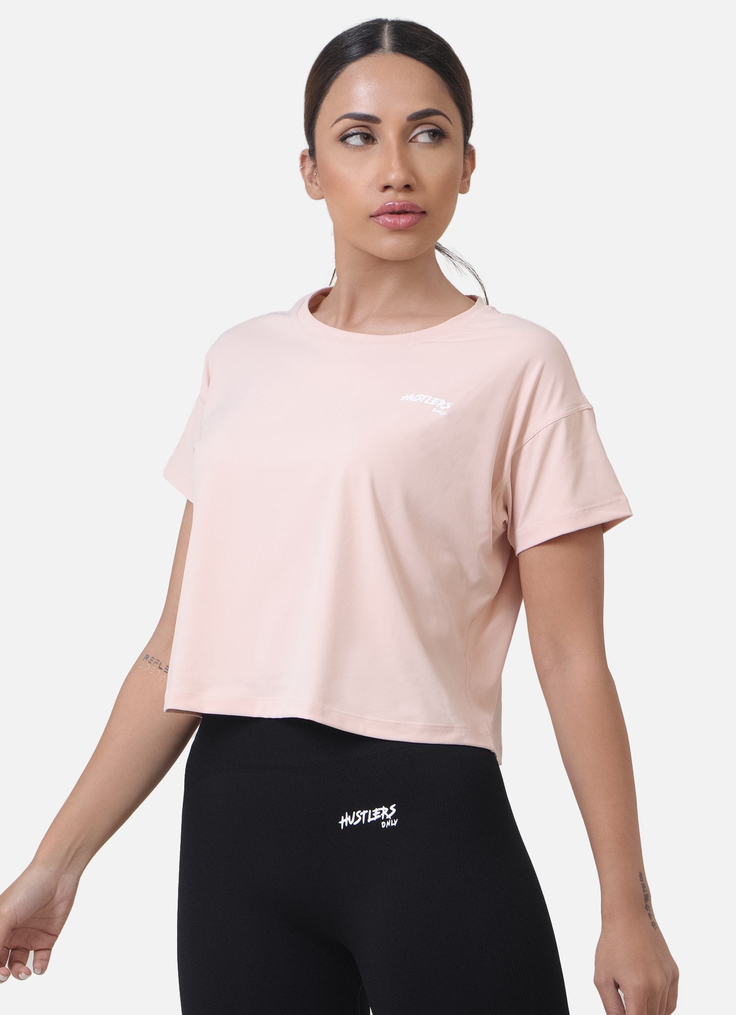 Rush Crop T-Shirt-Peach