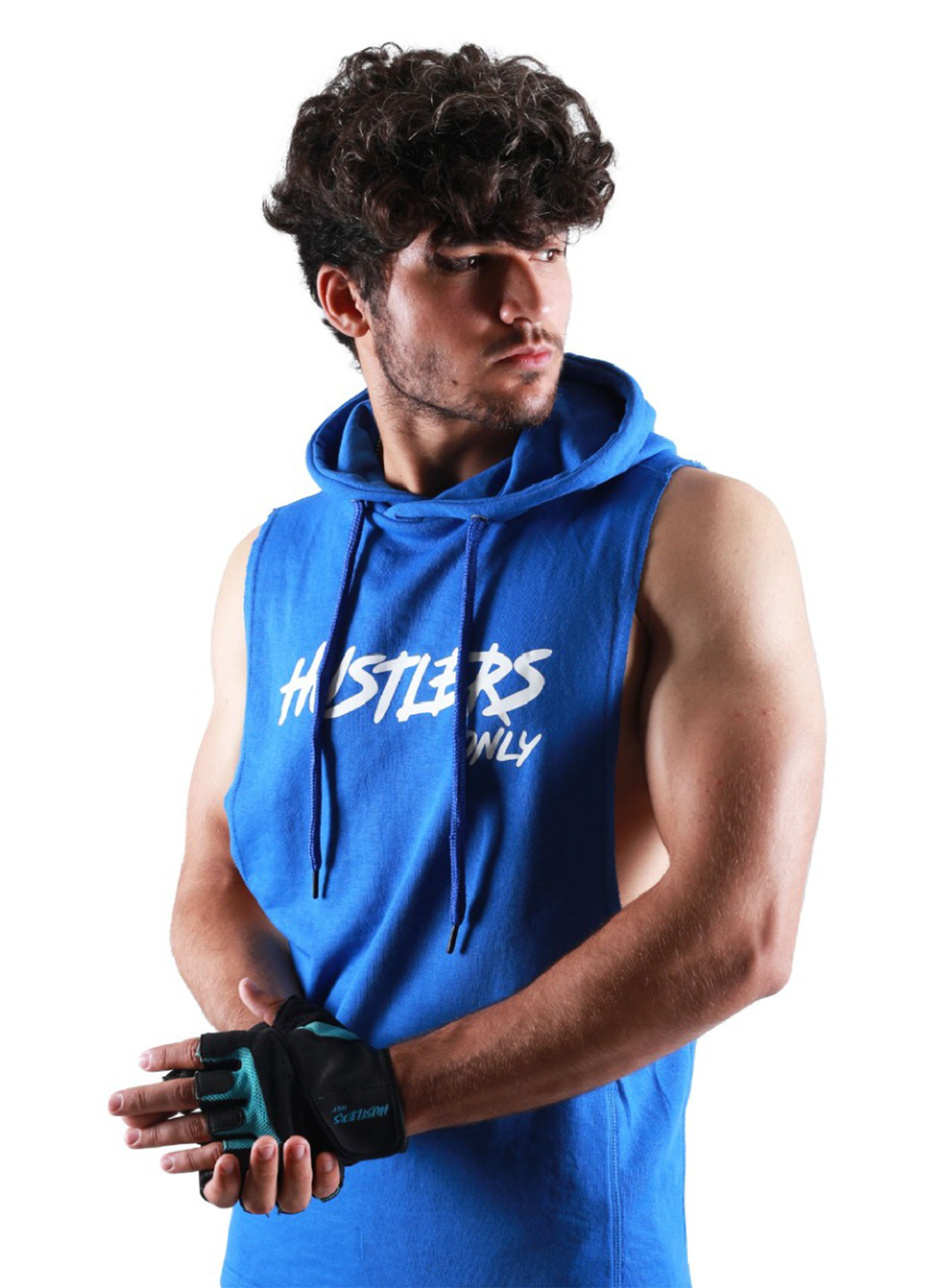 Critical Sleeveless Hoodie - Blue