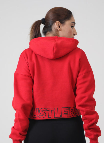 Latihan Cropped Hoodie - Merah