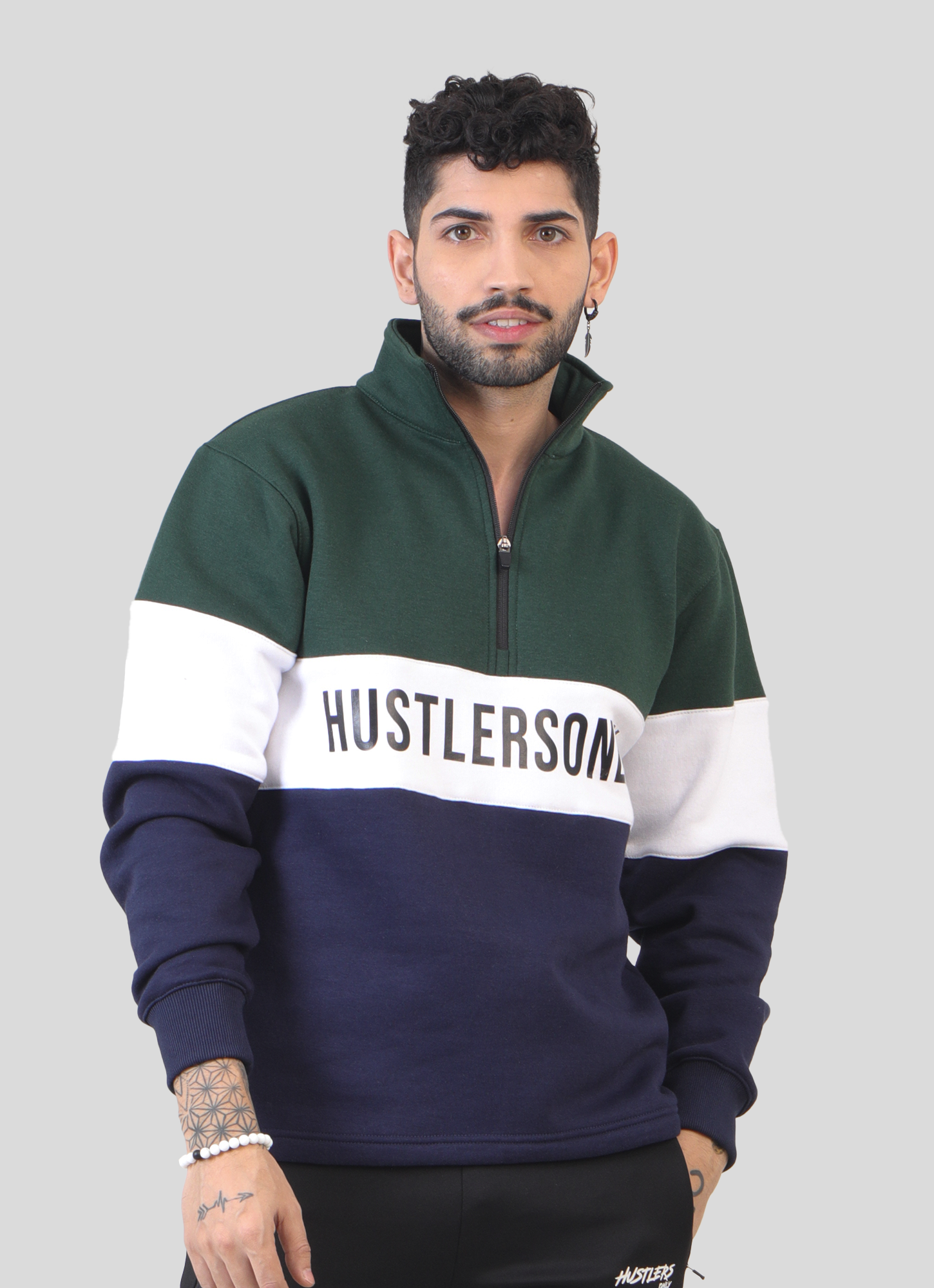 Standout Jumper - Green/Navy